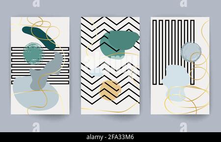 Art moderne géométrique. Affiche colorée aux formes géométriques. Illustration de Vecteur