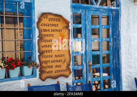 Bar à Agia Galini, Grèce; Crète; Europe. Photo D.V. Banque D'Images