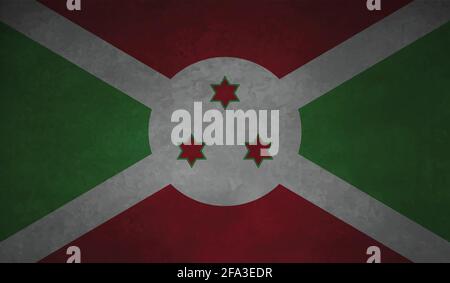 Drapeau national du Burundi créé dans la peinture de grunge, style Illustration de Vecteur