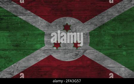 Drapeau national du Burundi créé dans la peinture de grunge, style Illustration de Vecteur