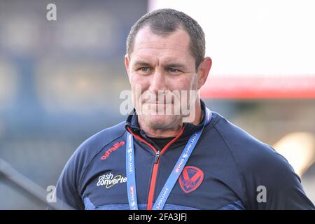 Huddersfield, Royaume-Uni. 22 avril 2021. L'entraîneur de St. Helens Kristian Woolf pré-match, Rugby League Betfred Super League Round 4 Huddersfield Giants vs St. Helens au stade John Smith, Huddersfield, UK Credit: Dean Williams/Alay Live News Banque D'Images