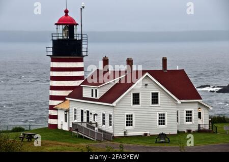 Quoddy Head Light de l'Ouest, Lubec, Maine Banque D'Images