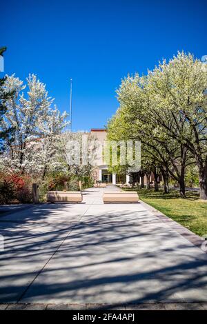 The outside park and garden of Great Seal State of New Mexico in Santa Fe Banque D'Images