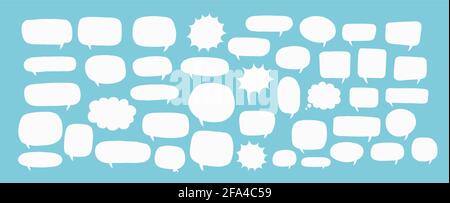 Série de bulles de discours et de penser pour les mots de dialogue ou le message. Éléments de conception Illustration de Vecteur