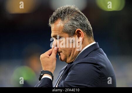 Naples, Italie. 22 avril 2021. Massimiliano Farris entraîneur du Latium, pendant le match de la ligue italienne serieA entre Napoli vs Lazio résultat final 5-2, match joué au stade Diego Armando Maradona. Italie, 22 avril 2021. (Photo par Vincenzo Izzo/Sipa USA) crédit: SIPA USA/Alay Live News Banque D'Images