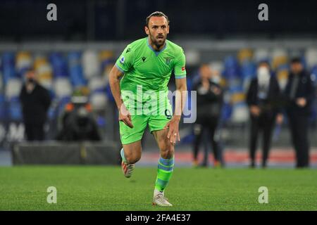 Naples, Italie. 22 avril 2021. Vedat Muriqi joueur du Latium, pendant le match de la ligue italienne serieA entre Napoli vs Lazio résultat final 5-2, match joué au stade Diego Armando Maradona. Italie, 22 avril 2021. (Photo par Vincenzo Izzo/Sipa USA) crédit: SIPA USA/Alay Live News Banque D'Images