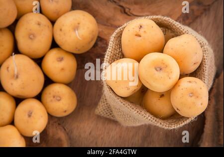 Pomme de terre créole jaune biologique - Solanum phureja Banque D'Images