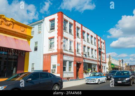 Bâtiments historiques de Framingham sur Hollis Street dans le centre-ville de Framingham, Massachusetts, États-Unis. Banque D'Images