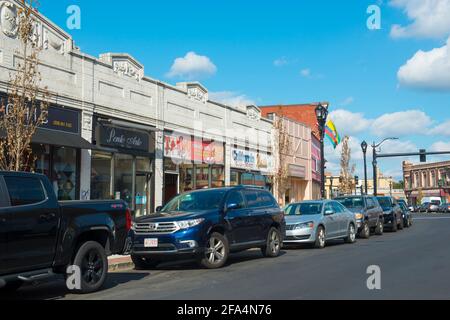 Bâtiments historiques de Framingham sur Hollis Street dans le centre-ville de Framingham, Massachusetts, États-Unis. Banque D'Images