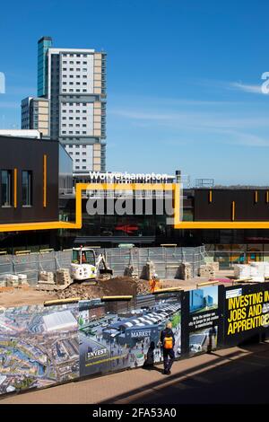 La ville de Wolverhampton dans les West Midlands montrant le nouveau bâtiment de la gare Banque D'Images