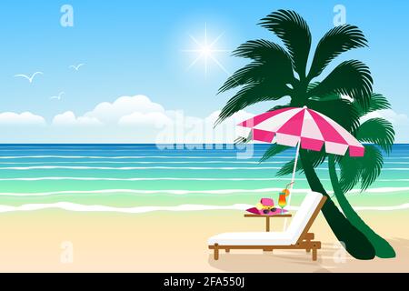 Illustration vecteur de Seascape. Paradise beach. Illustration de Vecteur