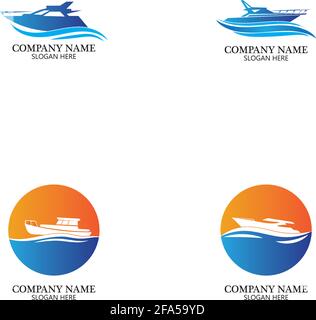 Logo Speed Boat, ensemble de collection de logos, design concept, symbole, icône Illustration de Vecteur