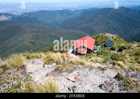 Powell Hut, Mount Holdsworth, Parc forestier de Tararua, Île du Nord, Nouvelle-Zélande Banque D'Images