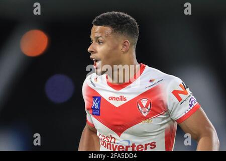 Regan Grace (5) de St Helens pendant le match à Huddersfield, Royaume-Uni, le 4/22/2021. (Photo de Mark Cosgrove/News Images/Sipa USA) Banque D'Images