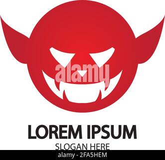Logo diable modèle icône vecteur Illustration de Vecteur