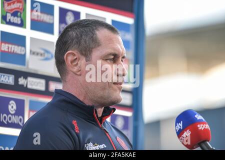 Huddersfield, Angleterre - 22 avril 2021 - l'entraîneur de St. Helens Kristian Woolf pré-match Rugby League Betfred Super League Round 4 Huddersfield Giants vs St. Helens au stade John Smith, Huddersfield, Royaume-Uni Banque D'Images