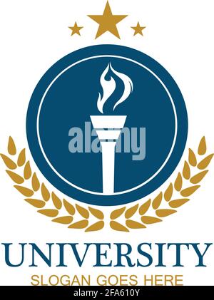 Modèle de conception du logo de l'université, de l'académie, de l'école et du cours Illustration de Vecteur