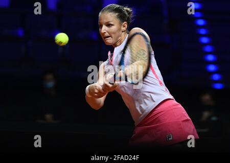 Stuttgart, Allemagne. 23 avril 2021. Tennis, WTA Tour, Stuttgart, célibataires, femmes, Quart de finale, Barty (Australie) - Pliskova (République tchèque): Karolina Pliskova. Credit: Marijan Murat/dpa/Alamy Live News Banque D'Images