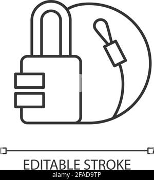 Icône linéaire du cadenas de voyage Illustration de Vecteur