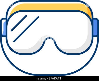 Icône de couleur RVB pour lunettes de protection médicale Illustration de Vecteur