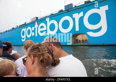 Bateau touristique, Paddan, dans le port de Göteborg. Banque D'Images