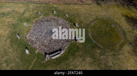 Loanhead de Daviot, cercle de pierres à position allongée, un ancien ensemble de pierres sur pied Pictush à Aberdeenshire, en Écosse Banque D'Images