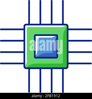 Icône de couleur RVB des micro-pièces électroniques Illustration de Vecteur