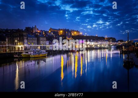 Whitby de nuit , pris le 17 avril 2021 Banque D'Images