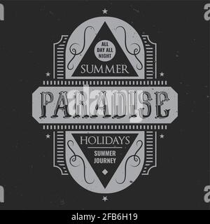 Étiquette vintage avec composition de lettres. Illustration de Vecteur