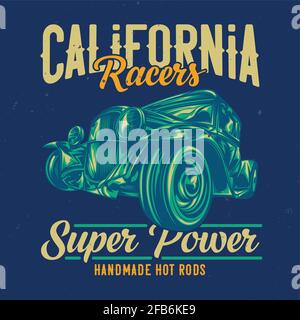 T-shirt ou affiche avec illustration de la tige chaude personnalisée. Illustration dessinée à la main. Illustration de Vecteur