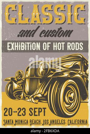 T-shirt ou affiche avec illustration de la tige chaude personnalisée. Illustration dessinée à la main. Illustration de Vecteur