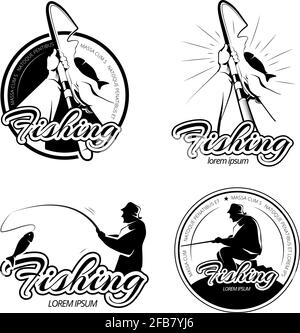 Ensemble de logos, emblèmes et étiquettes vintage pour vecteur de pêche. Étiquette de pêche, emblème de pêche, badge de pêche, illustration de pêche Illustration de Vecteur