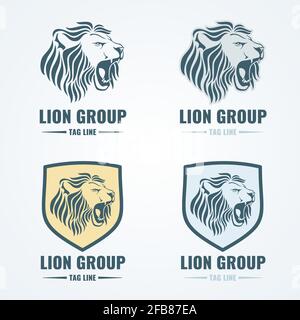 Logos, badges, emblèmes et jeux vectoriels Lion. Emblème Lion, logo lion, illustration de l'emblème lion Illustration de Vecteur