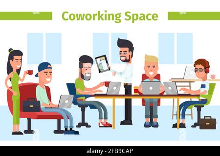 Chambre avec espace pour les collègues. Centre de travail pour les réunions d'affaires, les communications avec les employés de bureau et les collègues. Illustration vectorielle Illustration de Vecteur