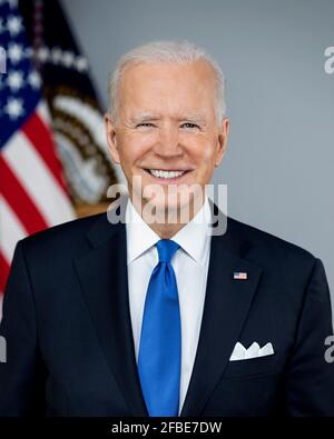 Joe Biden. Portrait du 46e président des États-Unis, Joseph Robinette Biden Jr. (Né en 1942), mars 2021. Photo officielle de la Maison Blanche. Banque D'Images