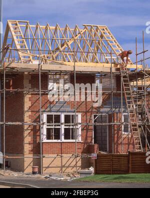 Chantier de construction de logements, Bracknell, Berkshire, Angleterre, Royaume-Uni Banque D'Images