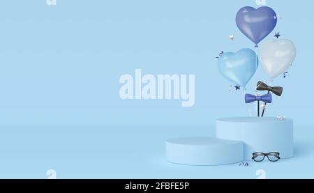 Podium de la fête des Pères heureux. Illustration de Vecteur