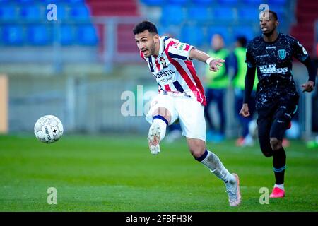 TILBURG, PAYS-BAS - AVRIL 23 : Vangelis Pavlidis de Willem II lors du match Eredivisie entre Willem II et RKC Waalwijk au Koning Willem II Stadion le 23 avril 2021 à Tilburg, pays-Bas (photo de Geert van Erven/Orange Pictures) Banque D'Images