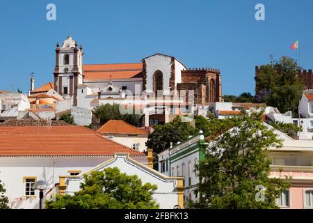 Paysage urbain avec cathédrale, Silves, Algarve, Portugal Banque D'Images