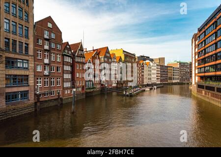 Nikolaifleet, Speicherstadt, Hambourg, Allemagne Banque D'Images