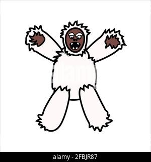 Un yeti en colère, monstre bonhomme de neige abominable Illustration de Vecteur