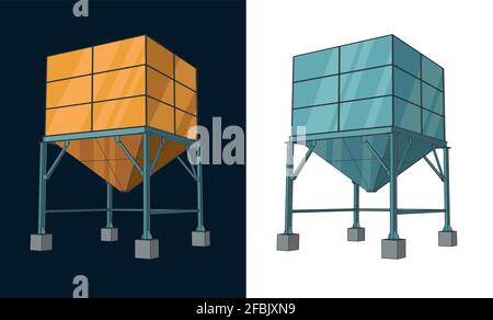 Illustration vectorielle stylisée du stockage Silo Illustration de Vecteur