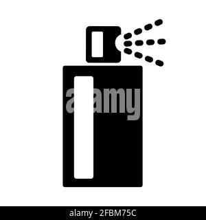 vaporisateur de bouteille noir et blanc illustration simple de vecteur d'icône, utilisation d'assainisseur antiseptique Illustration de Vecteur
