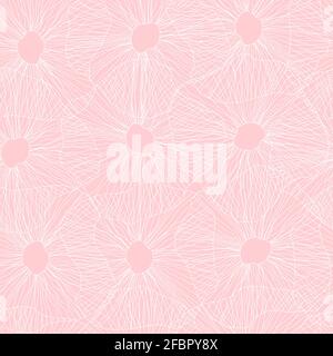 contour fleurs vectorisé sans couture motif floral transparent Banque D'Images