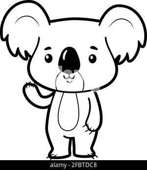 Livre de coloriage ou page pour enfants. illustration vectorielle noir et blanc koala Illustration de Vecteur