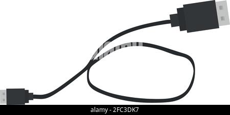 Illustration d'émoticône vectoriel d'un câble usb Illustration de Vecteur