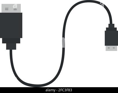 Illustration d'émoticône vectoriel d'un câble usb Illustration de Vecteur