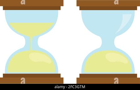 Illustration d'émoticône vectoriel d'un sablier complet et incomplet Illustration de Vecteur