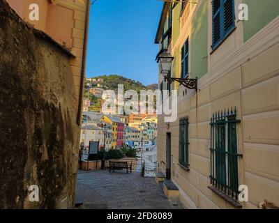 Bogliasco pictorsique village Gênes Ligurie Italie vue de la promenade Banque D'Images