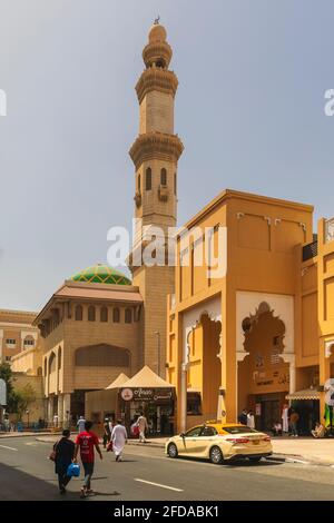 Dubaï, Émirats Arabes Unis - 04 mars 2021 : Mosquée dans le souk de l'or de Dubaï Banque D'Images